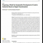  معرفی مقاله ارائه مدلی برای توسعه پايدار صنايع خلاق مبتنی بر تحول ديجيتال